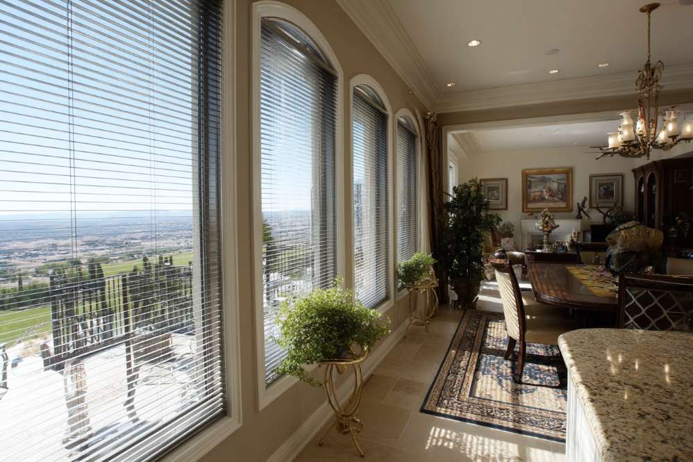 Blinds for large metal frame windows